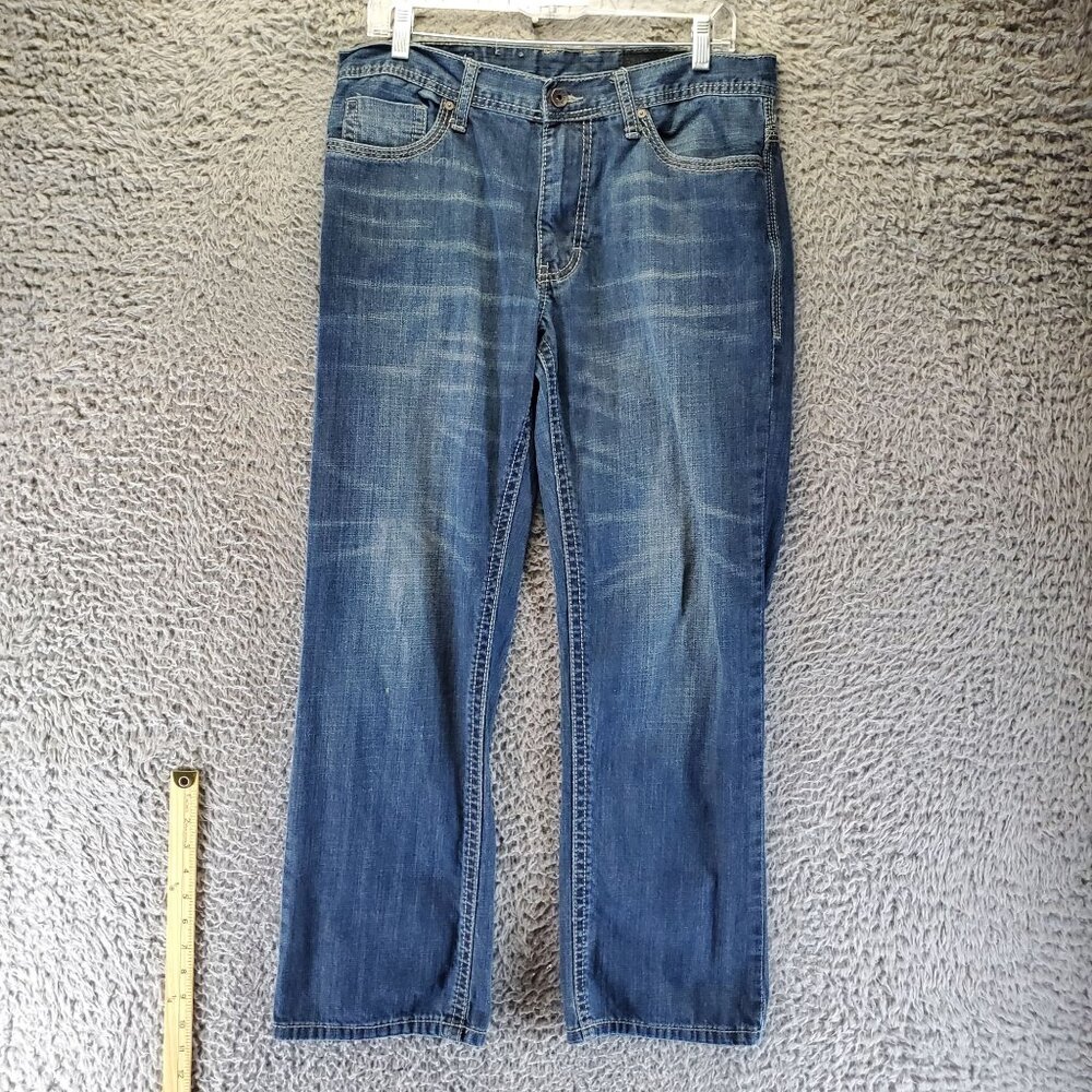 TK Axel Jeans Mens Size 32x30 Blue Treadwell Straight Paint Splatter *Read*